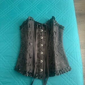 Elegant Black Brocade Corset